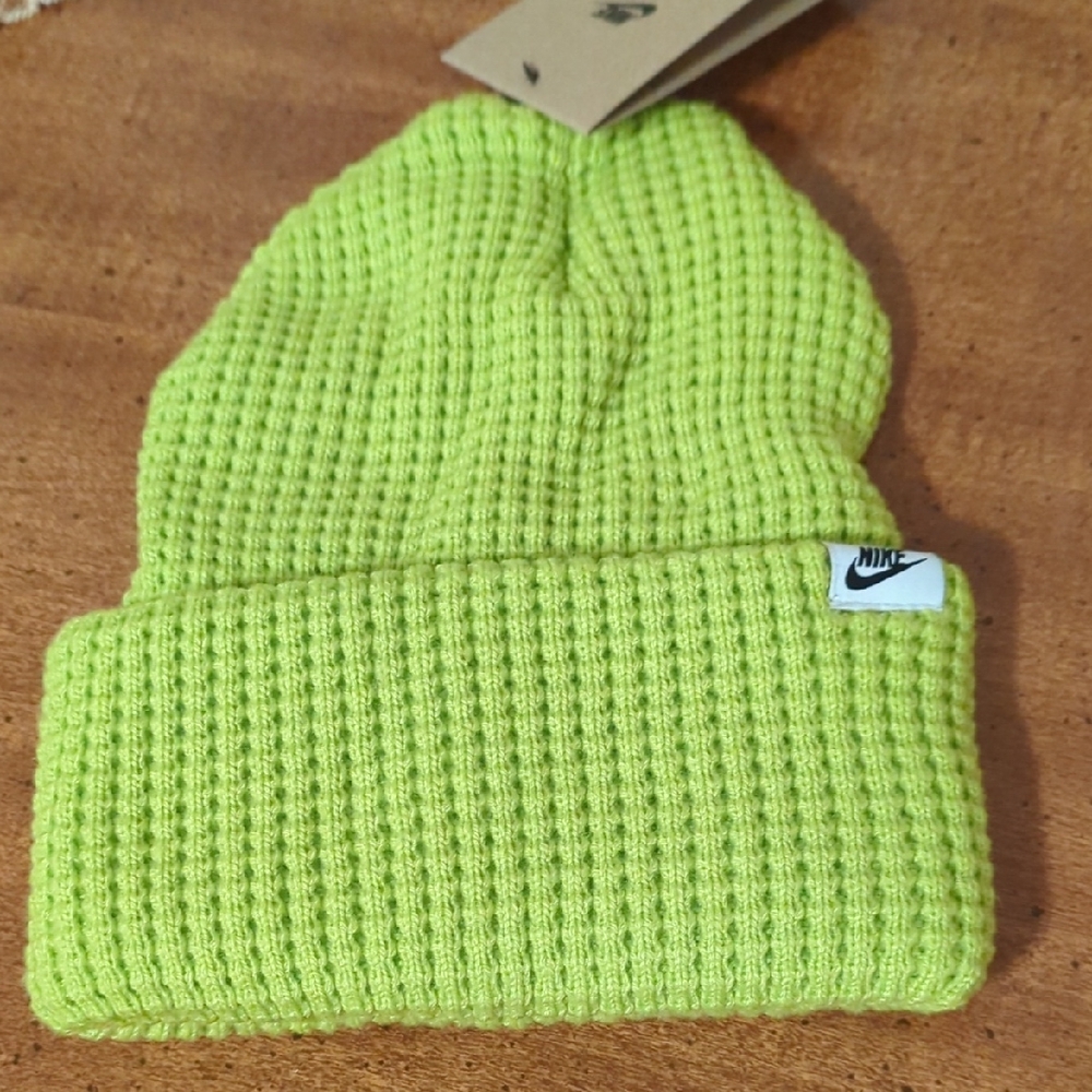 New Unisex Nike Bright Yellow/Green Knit Beanie